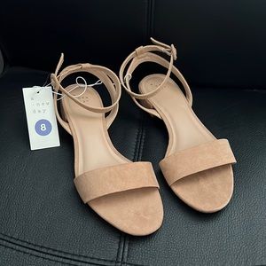 A New Day Ankle Strap Sandals NWT- Nude